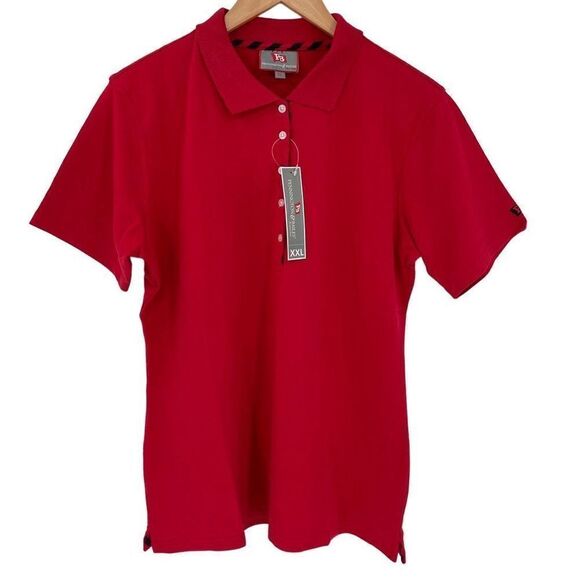 Pennington & Bailes Remain True Classic Polo Uniform School Shirt Red Women XXL - Picture 1 of 8